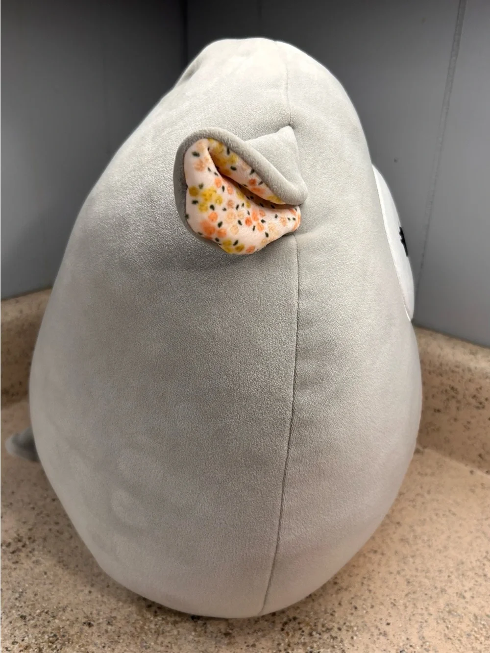 Squishmallows Grey Lamb Elea with Floral Belly and Ears Plush Toy NWT (14”)